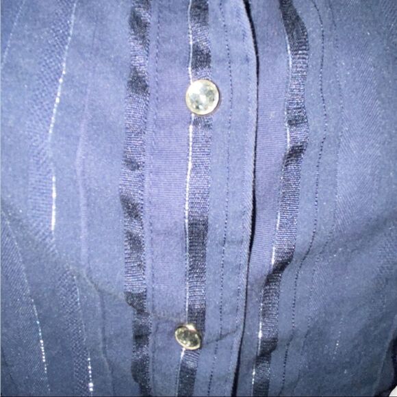 Gitano Navy Blue 3/4 Sleeve Snap Top Women's Plus Size 18/20W - Picture 6 of 9